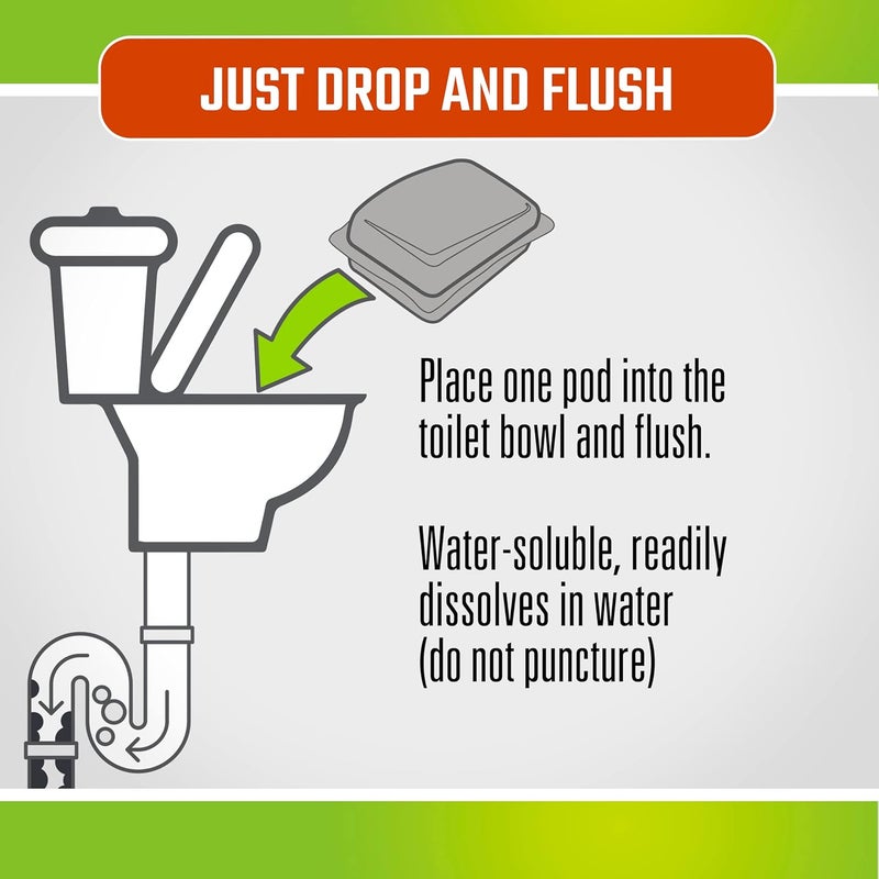 CLR Septic System Treatment Pods, Hassle-Free, Dissolvable and Easy to Flush, Formulated with Biobased Ingredients, Helps prevent Clogs and Build-up, 6 Month Supply - Image 4